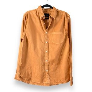 Neuw Men's Waits Twill Long Sleeve Shirt Orange NWT Size Medium Bold Colorful